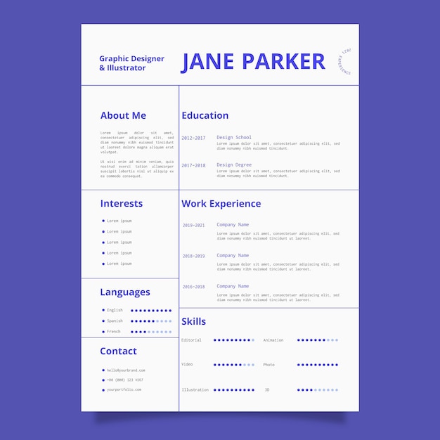 Plantilla CV minimalista