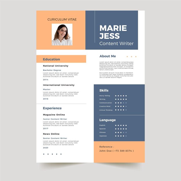 plantilla de CV minimalista