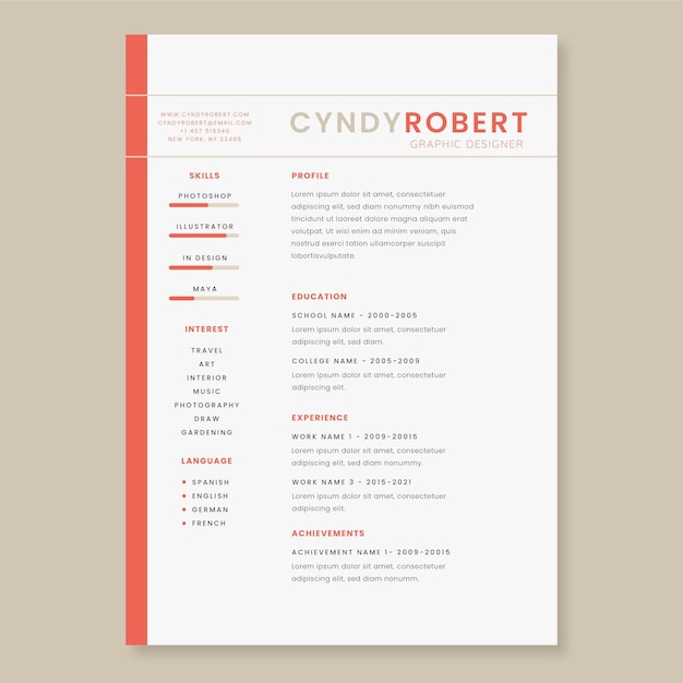Plantilla CV minimalista