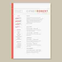 Vector gratuito plantilla cv minimalista