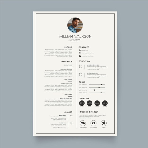 Plantilla CV minimalista