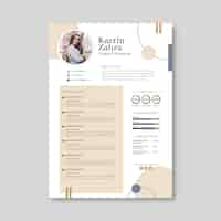 Vector gratuito plantilla cv minimalista