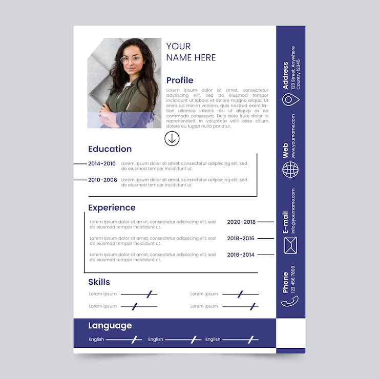 Vector gratuito plantilla cv moderna