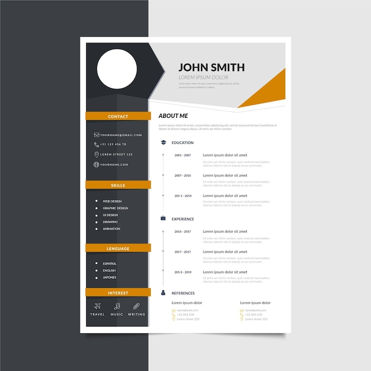 Vector gratuito plantilla cv online