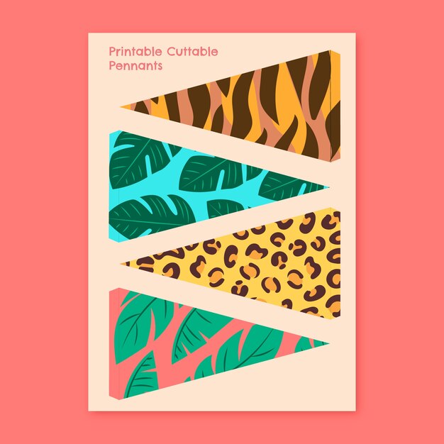 Plantilla de decoración de cumpleaños de diseño plano