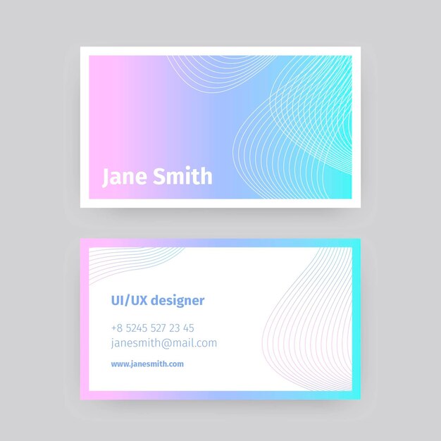 Plantilla de degradado en colores pastel para tarjetas de visita