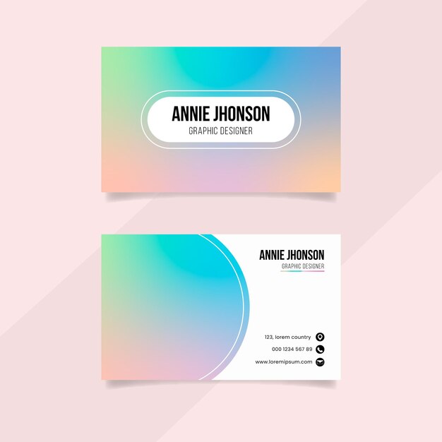 Plantilla de degradado en colores pastel para tarjetas de visita