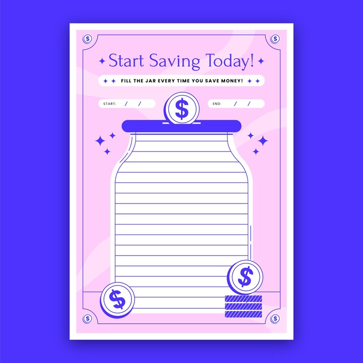 Vector gratuito plantilla de desafío de ahorro de diseño plano
