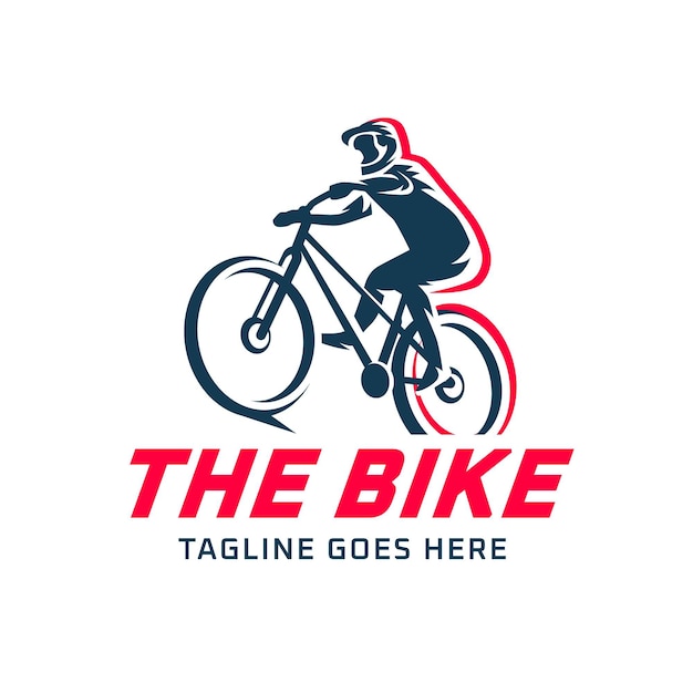 Plantilla detallada de logotipo de bicicleta ciclista
