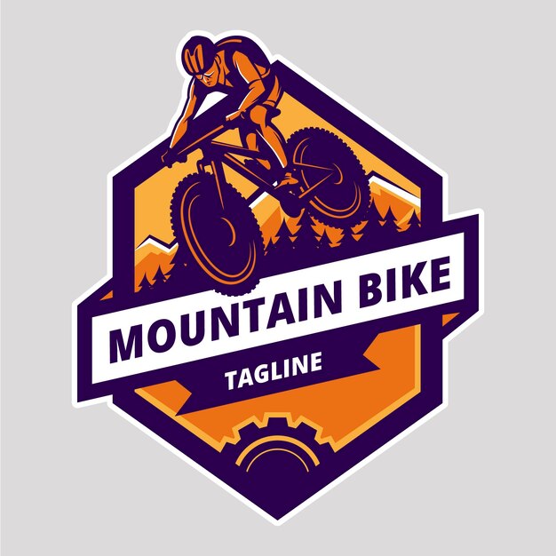 Plantilla detallada de logotipo de bicicleta