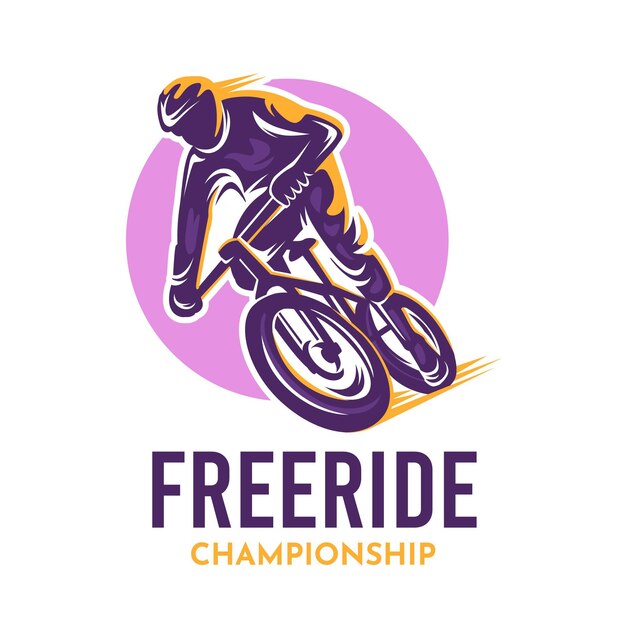 Plantilla detallada de logotipo de bicicleta