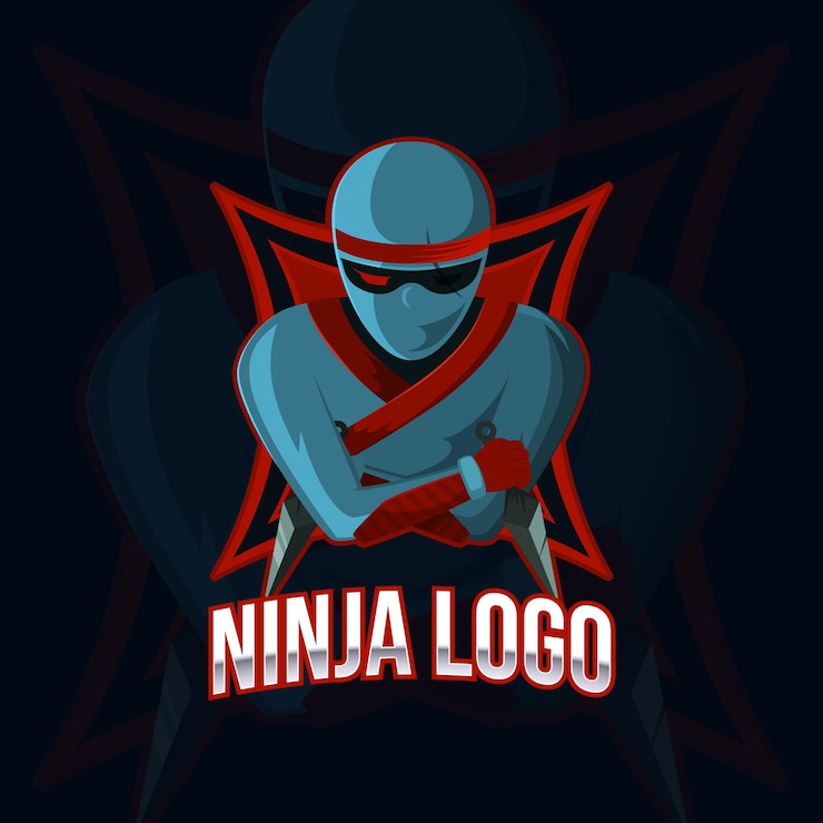 Vector gratuito plantilla detallada del logotipo del ninja