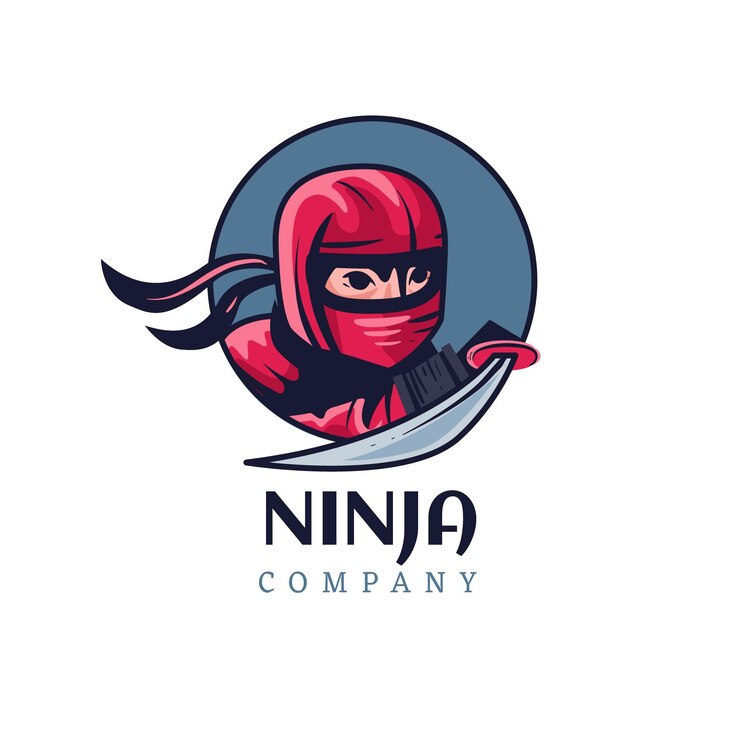 Vector gratuito plantilla detallada del logotipo del ninja