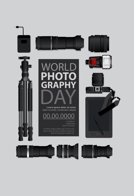 Plantilla del Día Mundial de la Fotografía