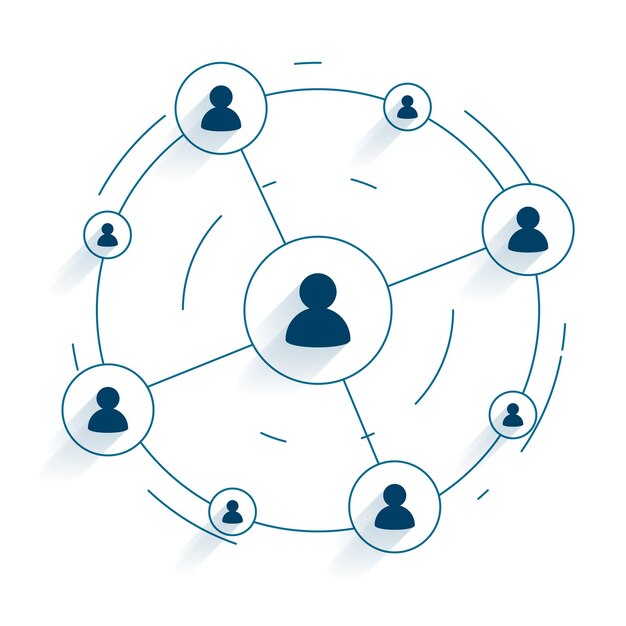 plantilla de diagrama circular de redes de personas para conexión a la web