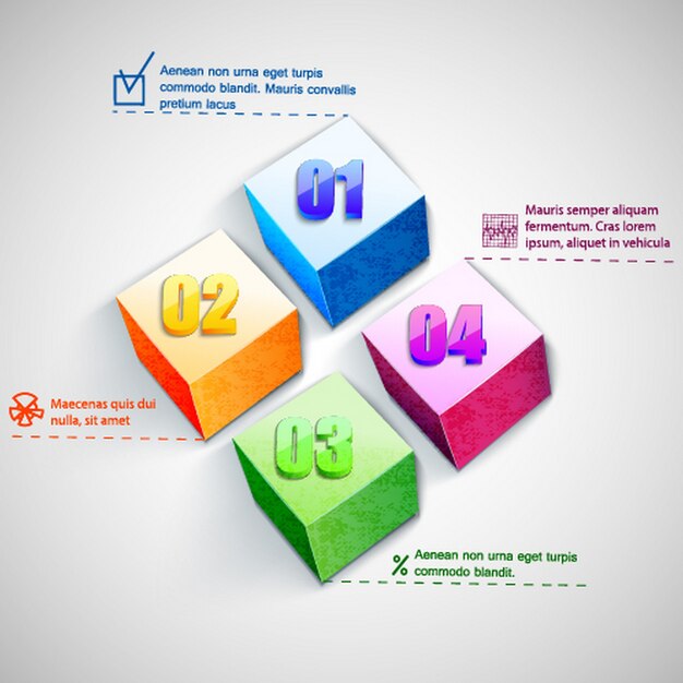 Plantilla de diagrama cuadrado empresarial con campos de texto
