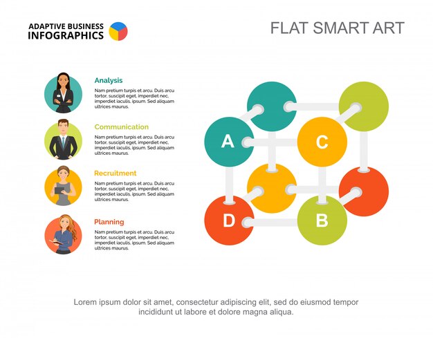Plantilla de diapositiva de algoritmo empresarial. Gráfico. Concepto creativo para infografía, informe.