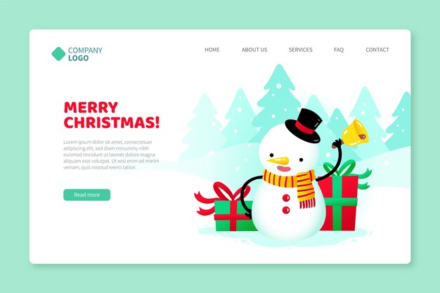 Plantilla de dibujado a mano página de inicio de Navidad