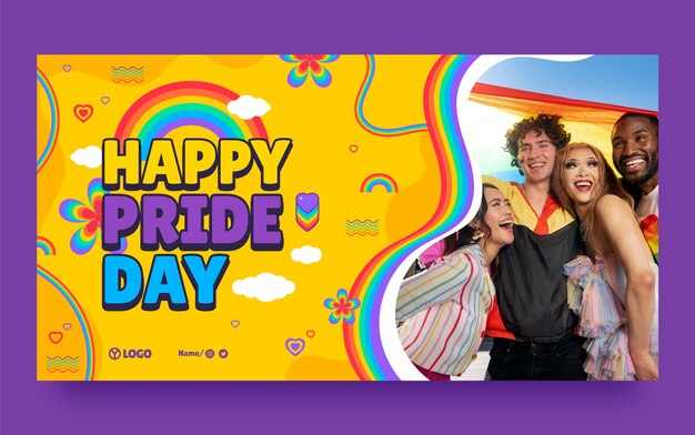 Plantilla dinámica de publicación de facebook feliz mes del orgullo