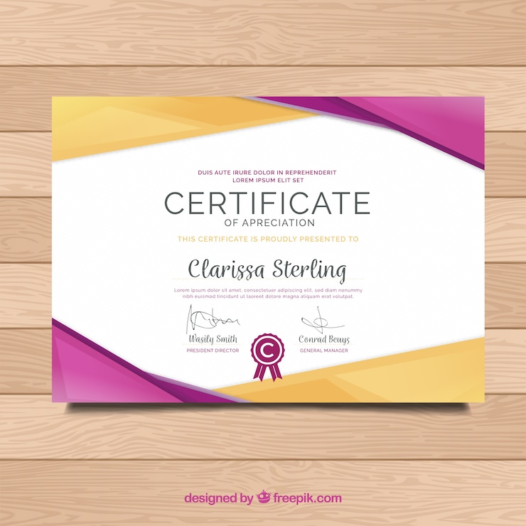 Vector gratuito plantilla de diploma moderno 