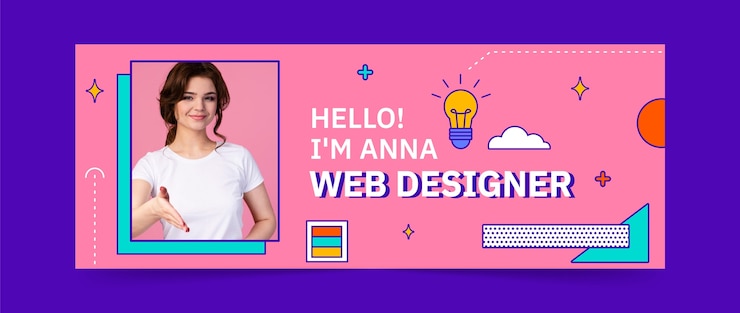 Vector gratuito plantilla de diseñador gráfico de diseño plano