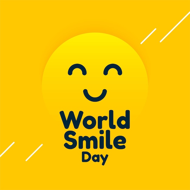 Vector gratuito plantilla de diseño amarillo del día mundial de la sonrisa