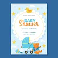 Vector gratuito plantilla de diseño de baby shower dibujada a mano