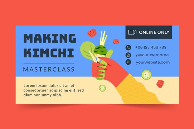Plantilla de diseño de banner de kimchi