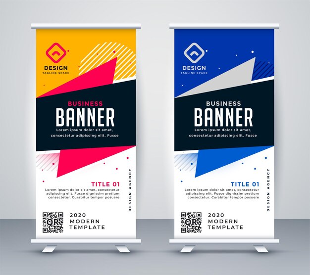 Plantilla de diseño de banner de stand up roll up de moda