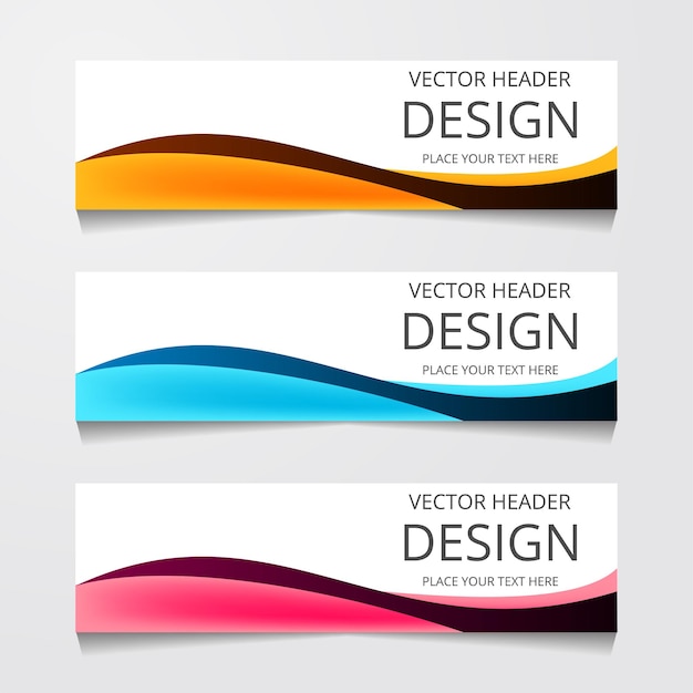 Plantilla de diseño de banner web abstracto vectorial Colección de plantilla de banner web Plantilla de banner de diseño web geométrico abstracto aislado sobre fondo gris Página de inicio de encabezado Diseño web
