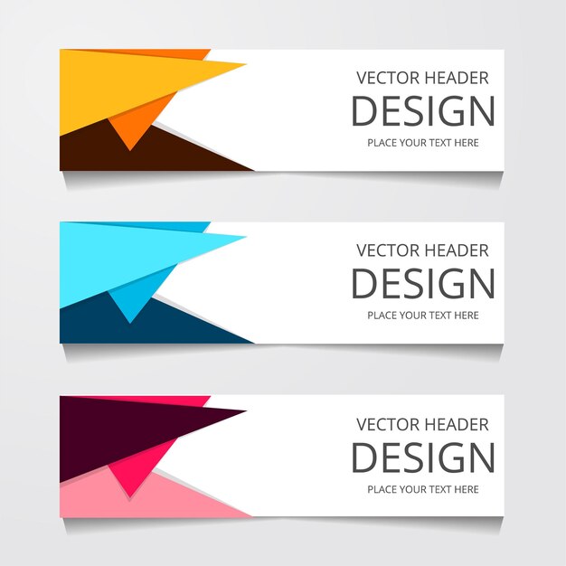 Plantilla de diseño de banner web abstracto vectorial Colección de plantilla de banner web Plantilla de banner de diseño web geométrico abstracto Página de inicio de encabezado Elementos de diseño web