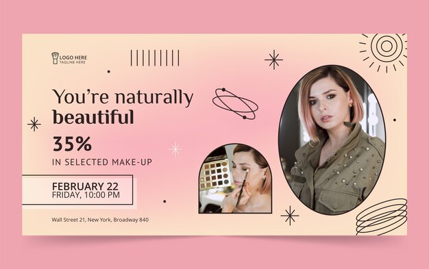 Plantilla de diseño de belleza degradada