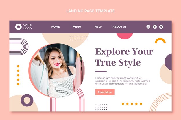 Plantilla de diseño de boutique mínima de diseño plano