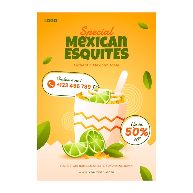 Vector gratuito plantilla de diseño de cartel de esquites