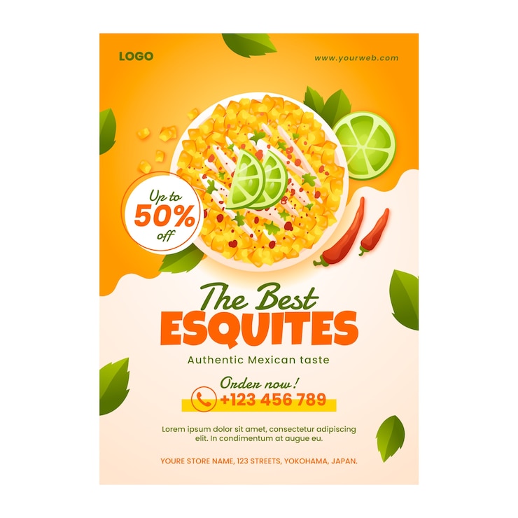 Vector gratuito plantilla de diseño de cartel de esquites
