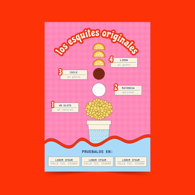 Vector gratuito plantilla de diseño de cartel de esquites