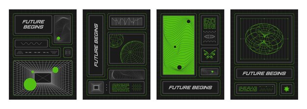 plantilla de diseño de cartel en la estética del año 2000