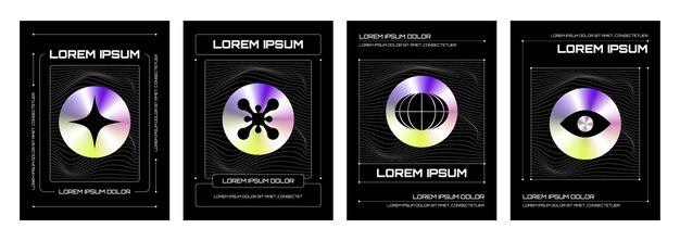 plantilla de diseño de cartel en estilo y2k