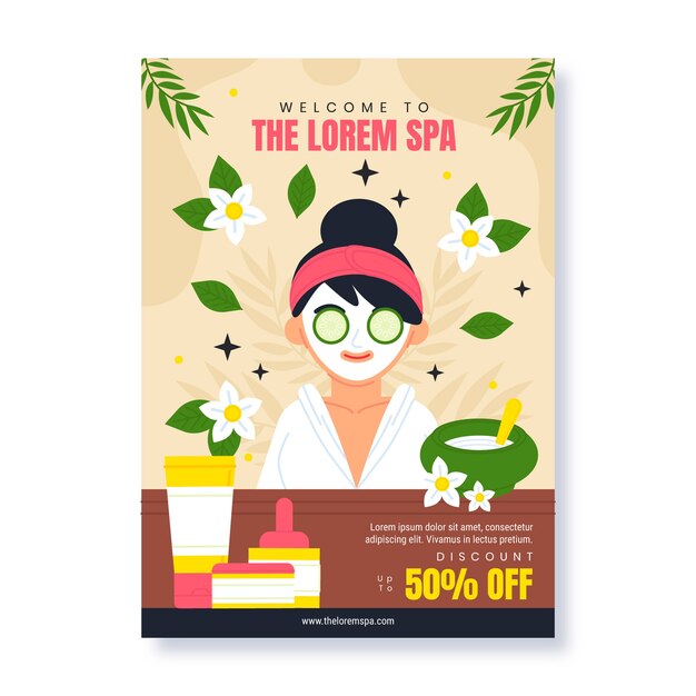 Plantilla de diseño de cartel de spa