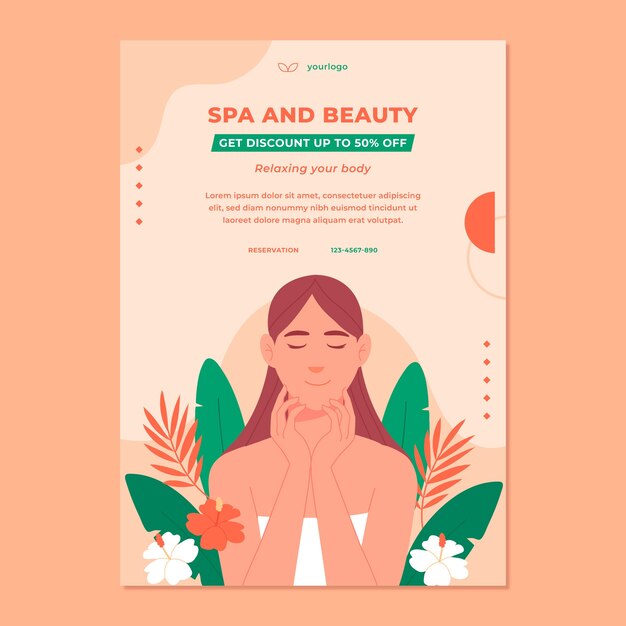 Vector gratuito plantilla de diseño de cartel de spa