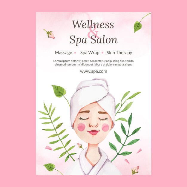 Plantilla de diseño de cartel de spa