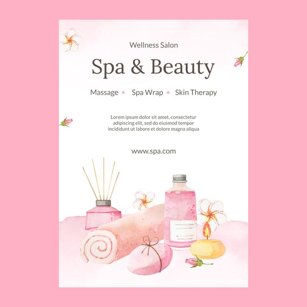 Plantilla de diseño de cartel de spa