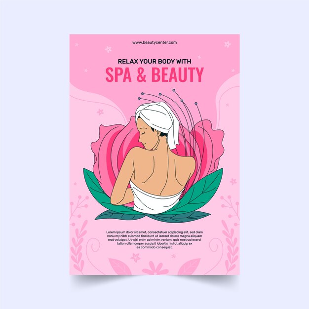 Plantilla de diseño de cartel de spa