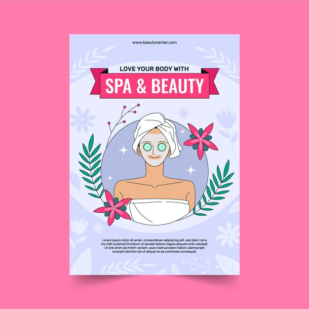 Plantilla de diseño de cartel de spa