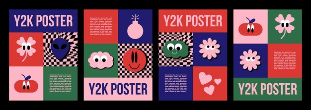 Plantilla de diseño de cartel del y2k