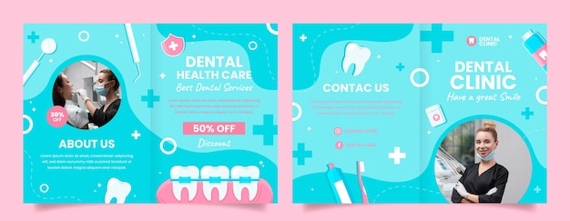 Vector gratuito plantilla de diseño de clínica dental dibujada a mano