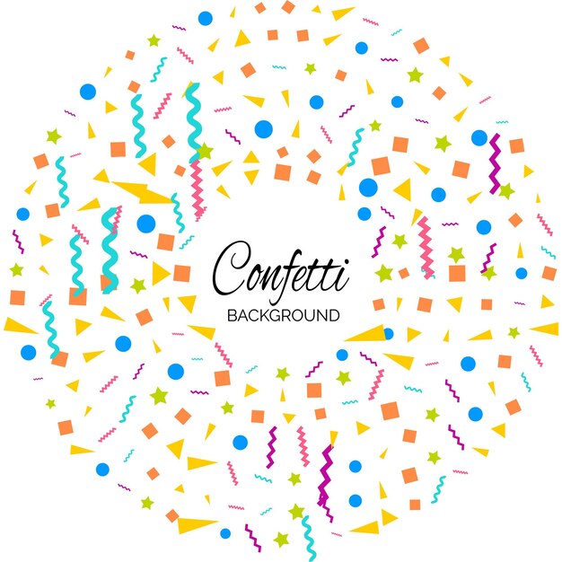 Plantilla de diseño de concepto de confeti vacaciones feliz día fondo blanco celebración ilustración vectorial