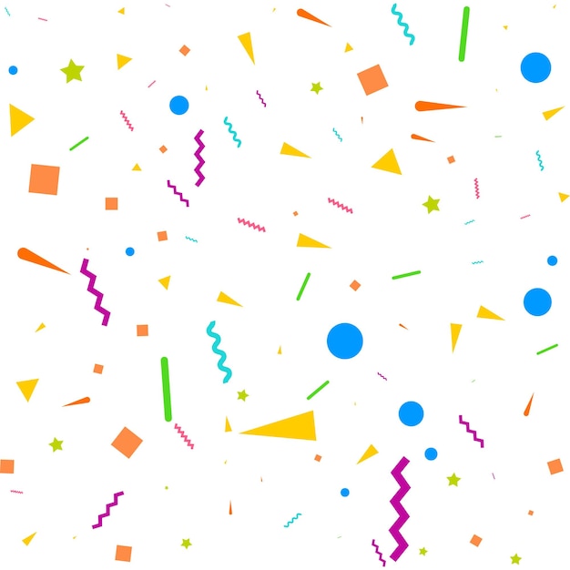 Plantilla de diseño de concepto de confeti vacaciones feliz día fondo blanco celebración ilustración vectorial