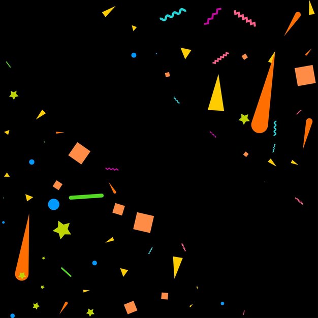Plantilla de diseño de concepto de confeti vacaciones feliz día fondo negro celebración ilustración vectorial