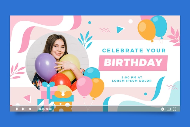 Plantilla de diseño de cumpleaños plana